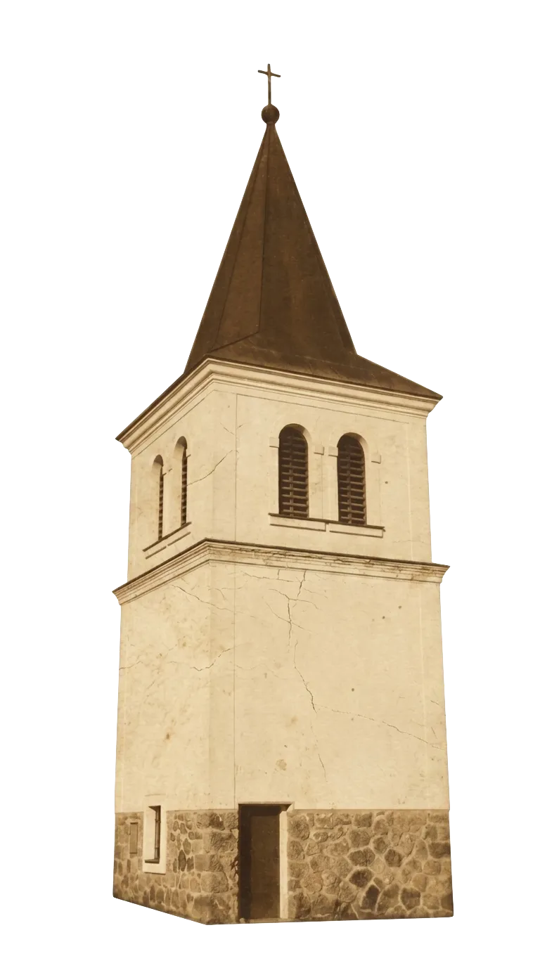 Classicist bell tower in Rakytovce, built in 1931