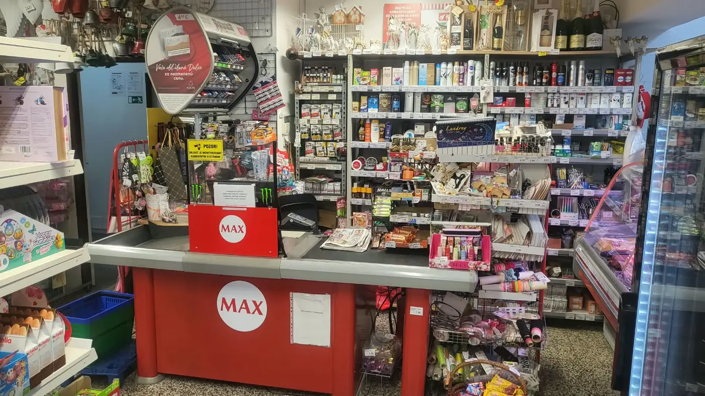 The till at the MAX shop in Rakytovce, which sells small items and gifts