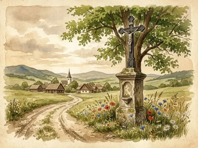 Stone cross in Rakytovce